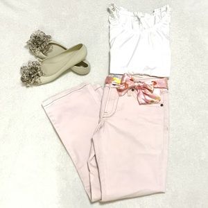 Pastel Pink Jeans with belt